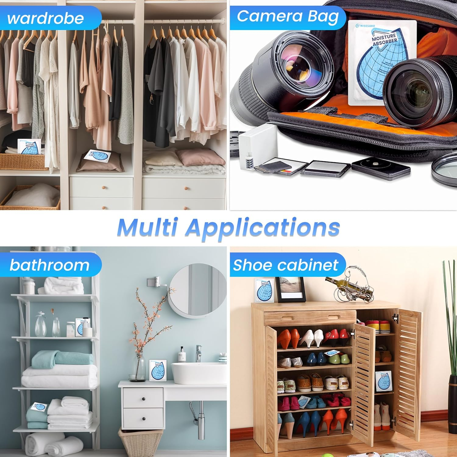 Wisesorb 25 Gram Moisture Absorbers, 20 Packs Dehumidifier Bags for Bathrooms, Basements, Rvs, Humidity Packets for Closet image number 6