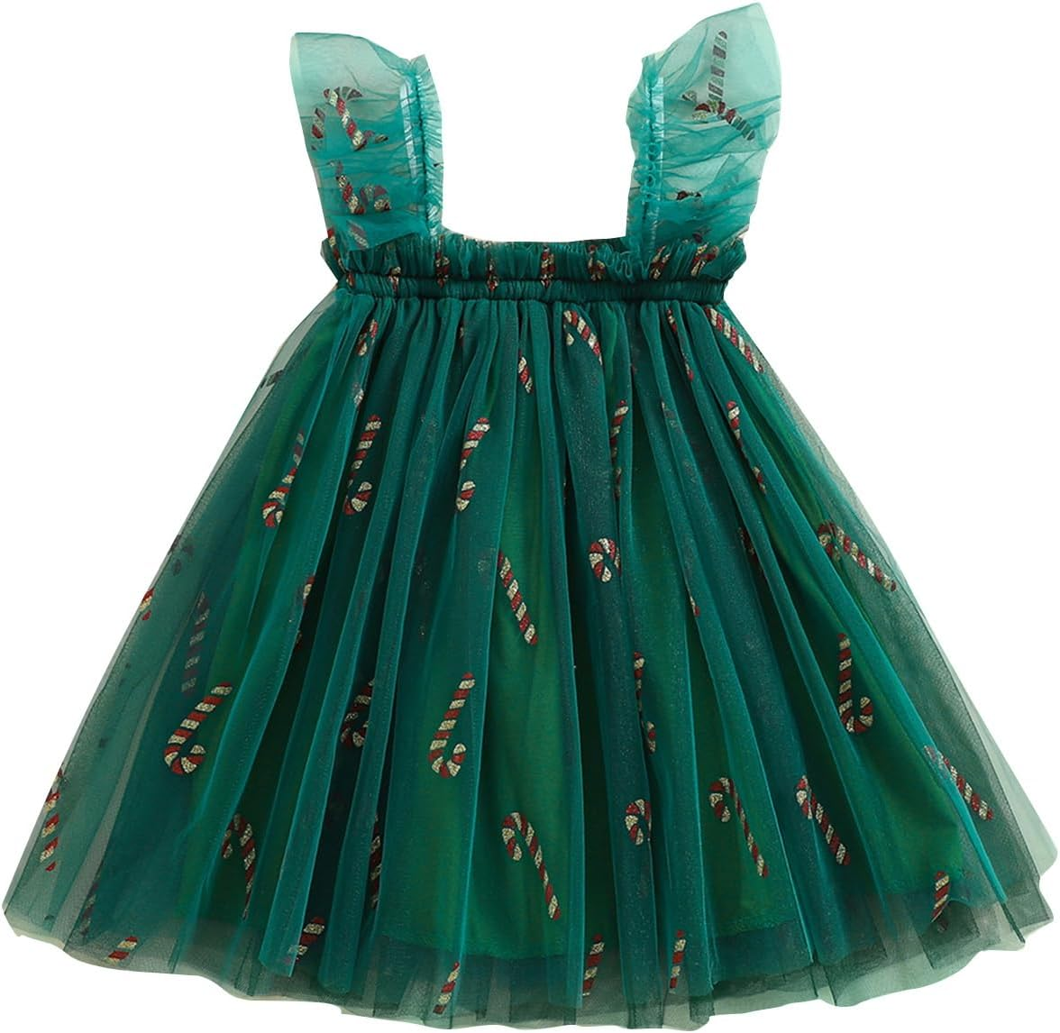 Toddler Christmas Tutu Dress Baby Girl Sleeveless Layered Tulle Dress Little Girl Princess Dresses Christmas Outfit