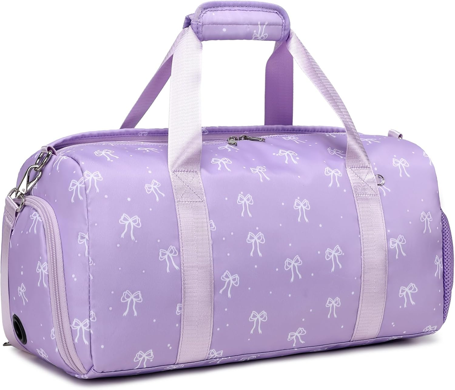 Kids Dance Bag Gymnastics Bag Girls Boys Duffle Bag Gym Sports Ballet Bag with Shoe Compartments, Girls Overnight Weekender Carry on Travel Bag, Cherry Pink