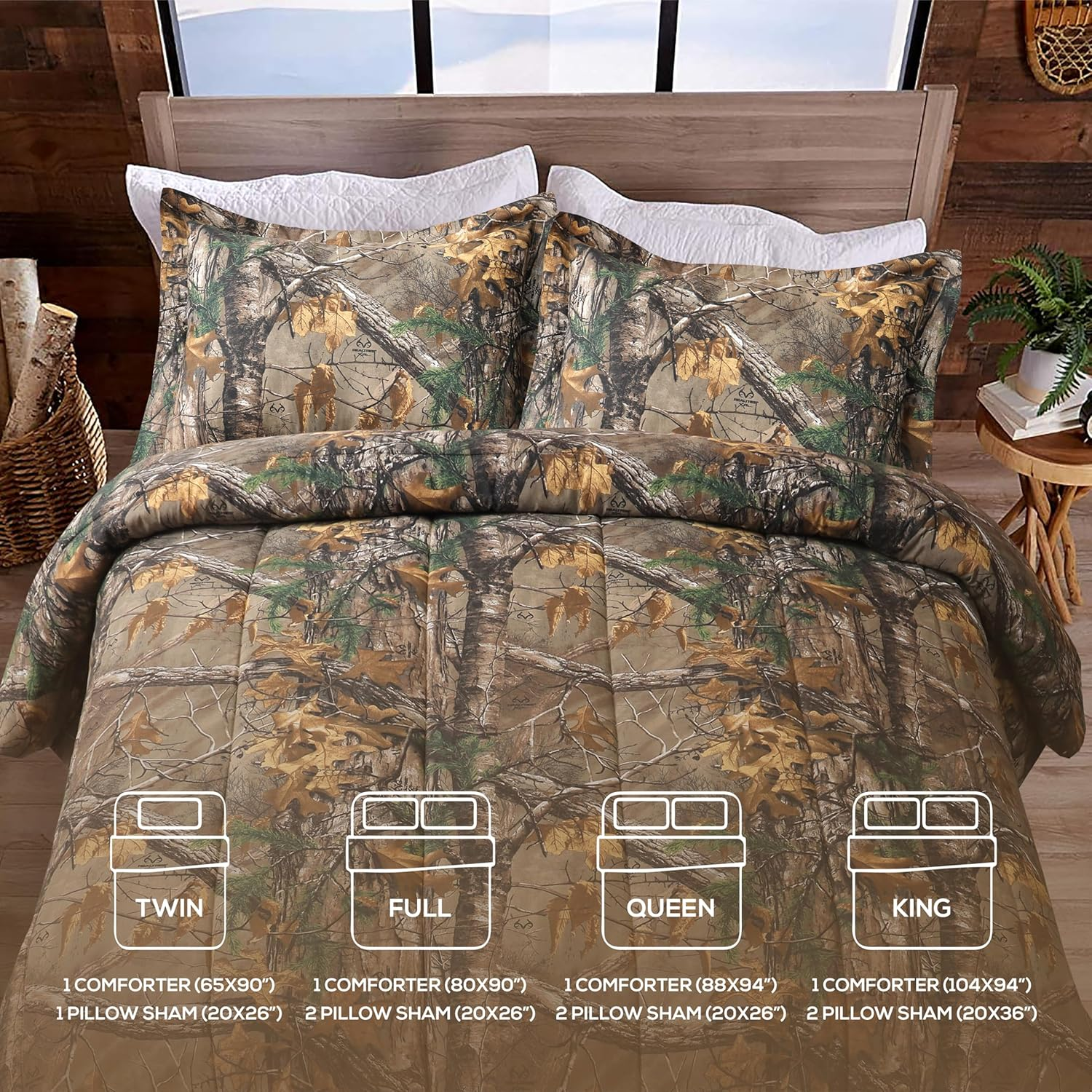 Realtree Xtra Camo Bedding Twin Comforter Set Polycotton Fabric, Super Soft, Easy Care Percale Weave 2 Pcs Comforter Sets for Bedroom, Hunting & Outdoor Camouflage Bedding - Twin image number 6