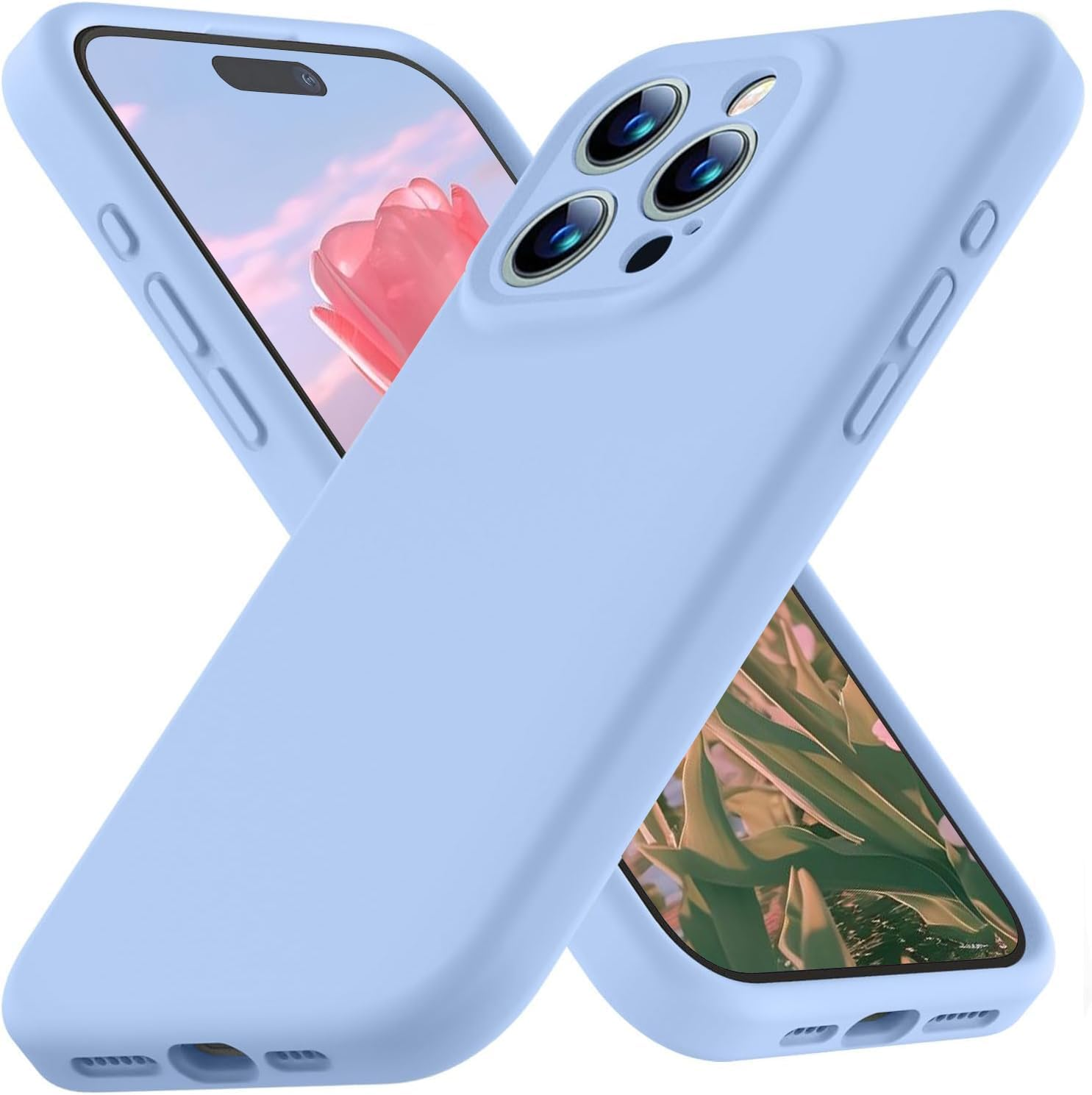 ROUMAYMAY for Iphone 15 Case, Liquid Silicone Shockproof Upgraded [Camera Cover], with Soft Fine Smooth Microfibre Lining Anti-Scratch, Full Body Phone Case for Iphone 15 Cover White Beige