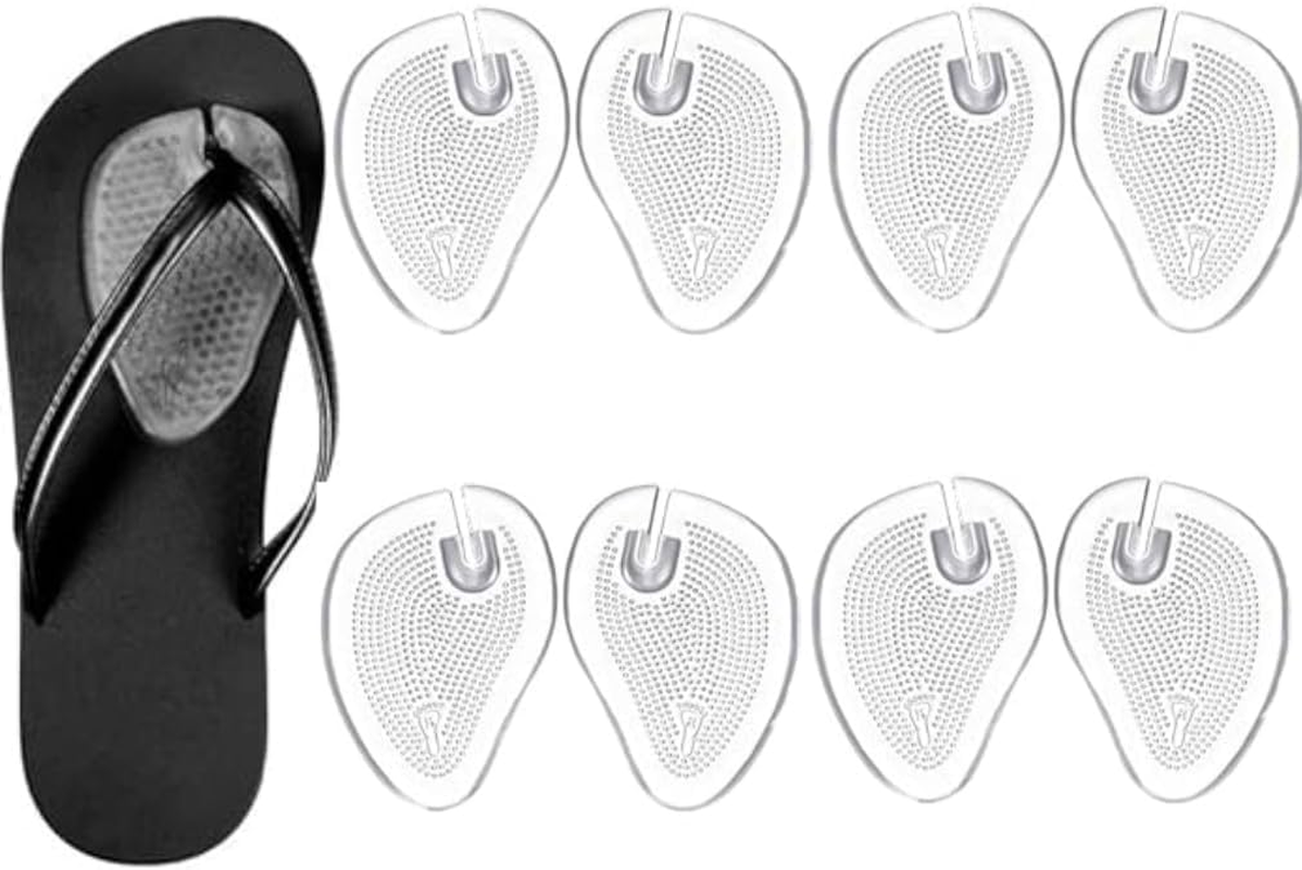8Pcs Silicone Gel Thong Sandal Cushions Pads Flip Flop Toe Thong Protectors Pads Non-Slip Forefoot Pads,Thong Sandal Silicone Toe Protectors Anti-Slip Forefoot Cushions Gel Cushion Pads image number 6