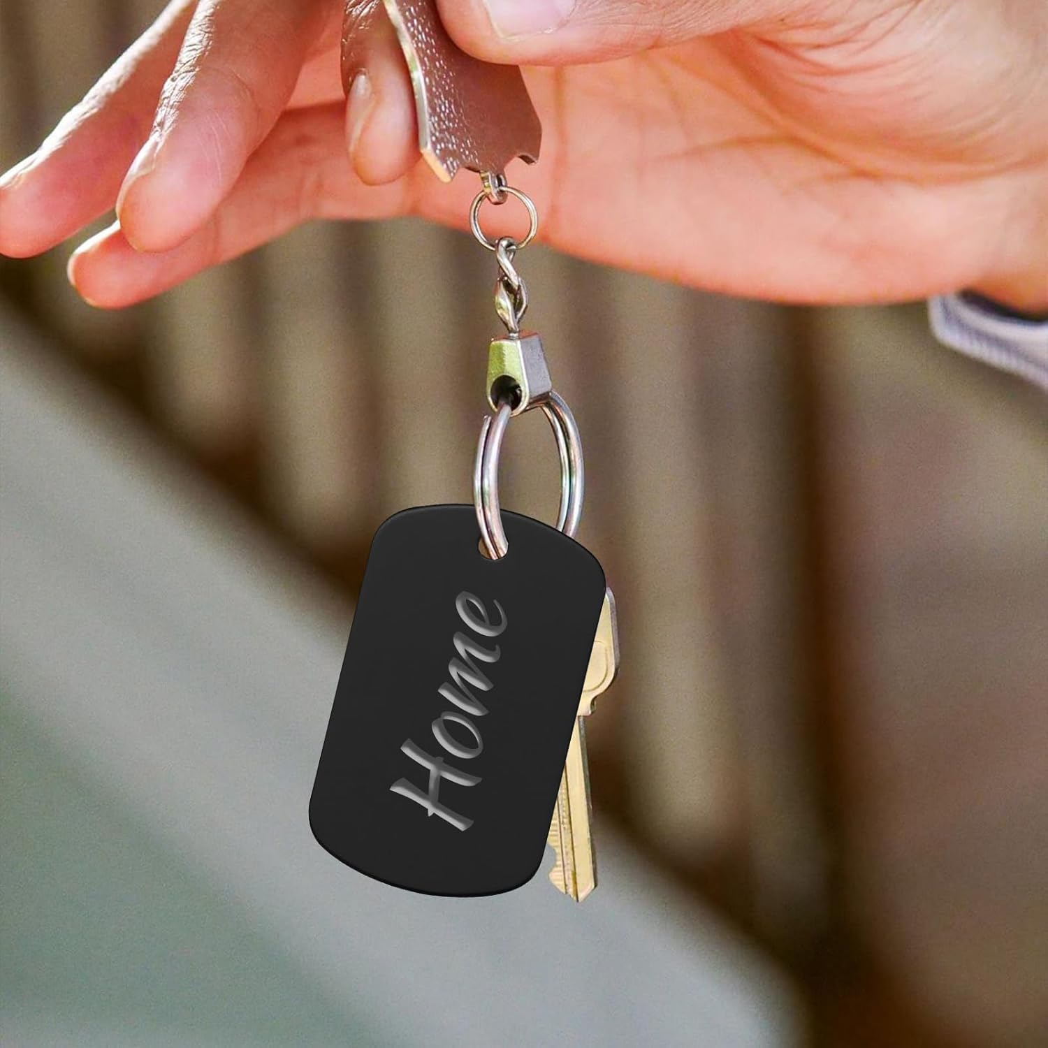 Sekonow Military Dog Tags Set, 25 Aluminum Blank Dog Tag Necklace + 25 Metal Bead Chain, Smooth Edge Rectangle Laser Engraving Labels for Army, DIY Craft, Black image number 6