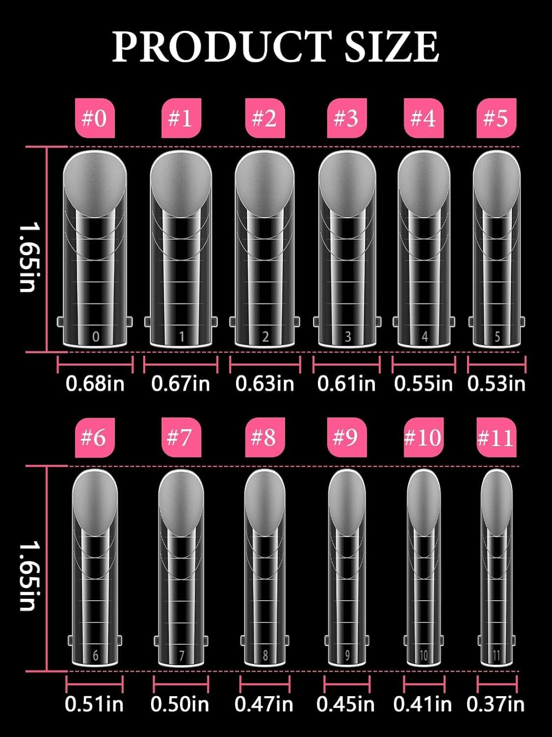 Kalolary Poly Gel Nail Forms, 120 PCS T-Shape Dual Nail Forms for Builder Gel Square Nail Extension Tips for Structure Nail Art Manicure Tools Salon at Home-12 Sizes image number 4