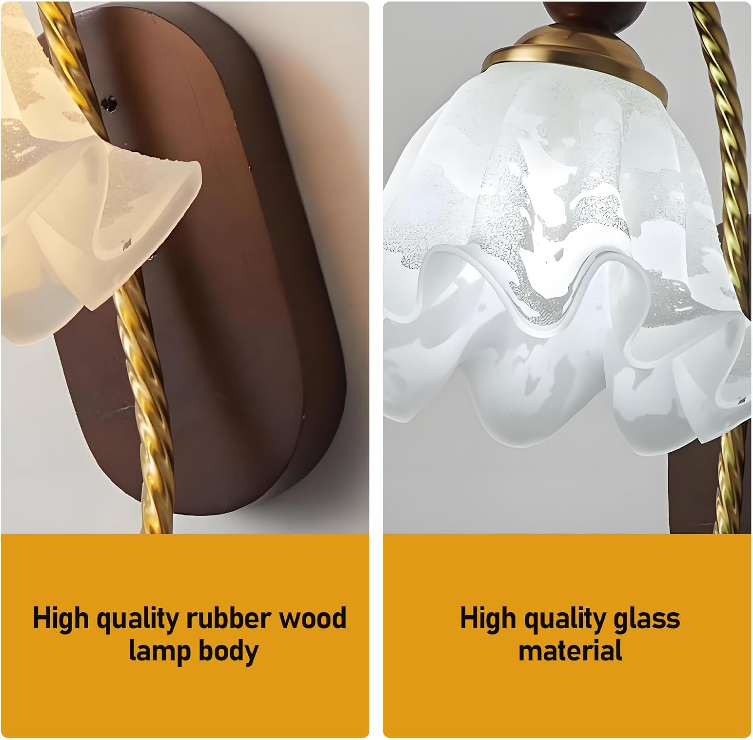 Wall Lamp,Milk Glass Wall Sconce,Mid Century Flower/Hardwired Gold Vintage Hallway Light Fixture image number 1