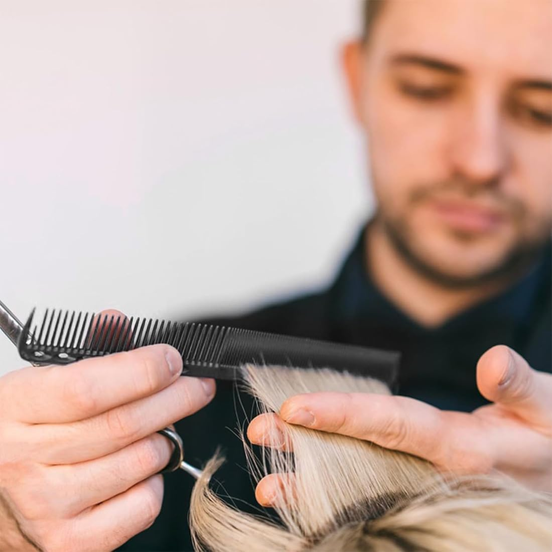 NIANOPKM 4 Hair Combs - Shatterproof Premium Men'S Antistatic Hair Comb Hairdresser for Hair Cutting - Men & Women - Hair Cutting Comb - Hair Comb - Comb Antistatic - Shaving Comb image number 2