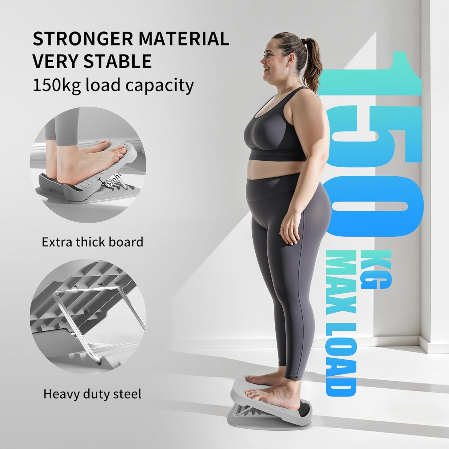 PROIRON Slant Board for Calf-Stretching - 4-Level Adjustable Incline Board with 8Mm Thick Foot Guard Plate, Stretch Board for Knees Ankle Heel Feet Leg image number 2