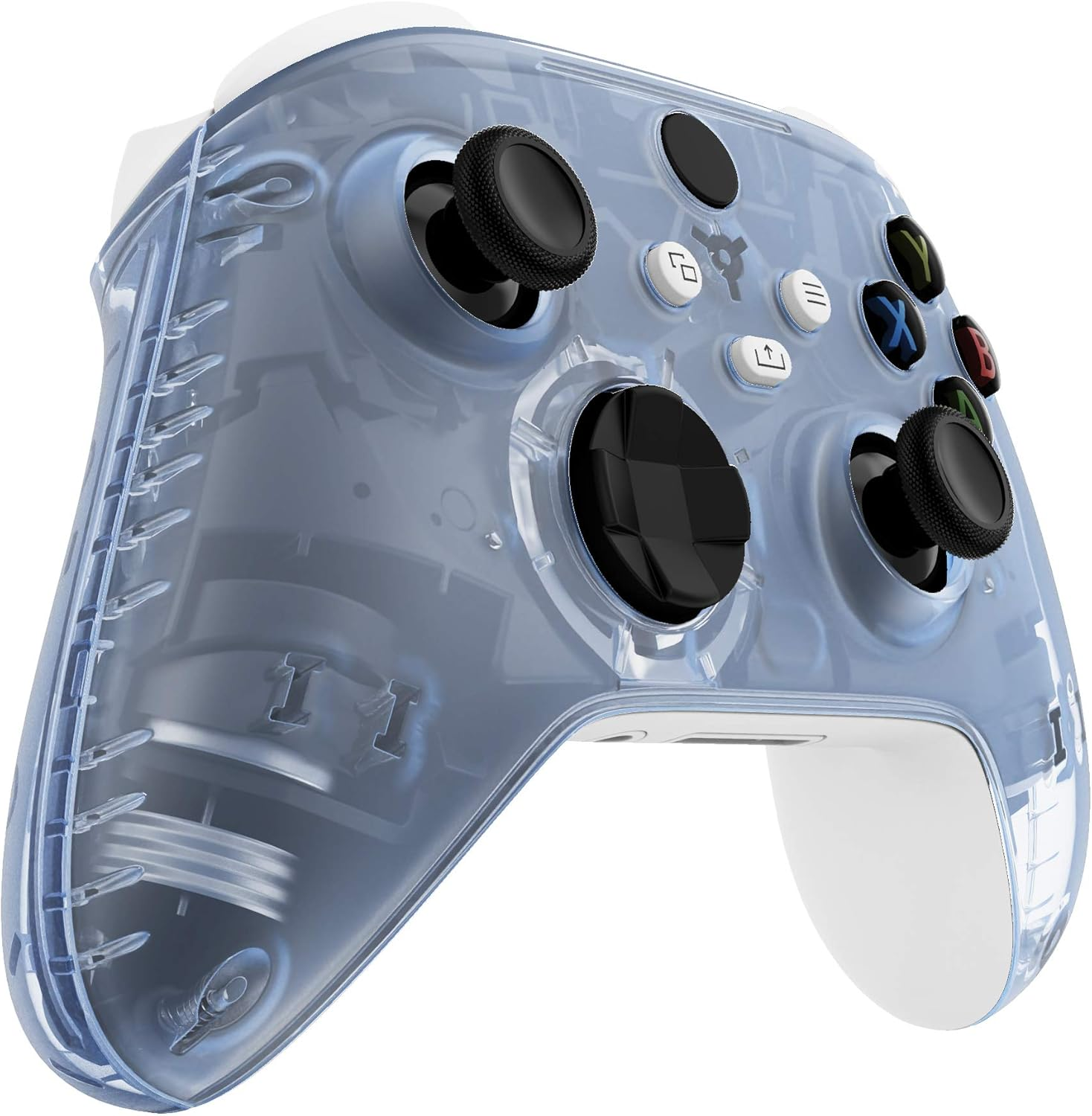 Extremerate Glacier Blue Replacement Handles Shell for Xbox Series X Controller, Custom Side Rails Panels Front Housing Shell Faceplate for Xbox Series S Controller - Controller NOT Included - Clear image number 3