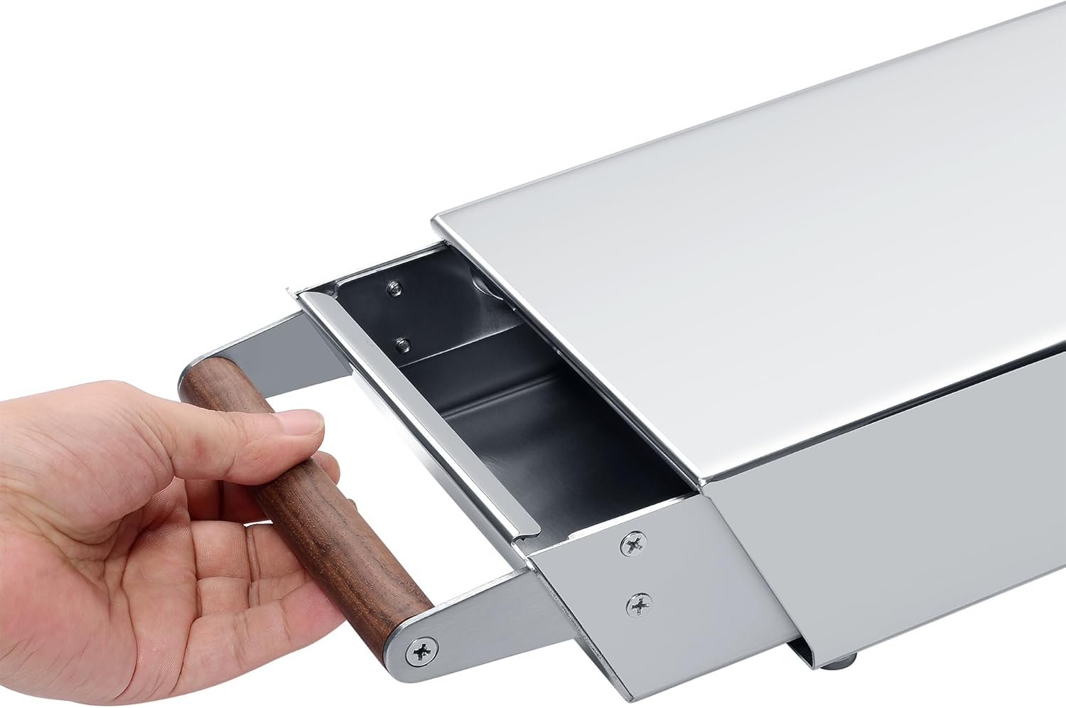 Normcore Espresso Knocker Drawer, under Grinder Knock-Out Drawer, Coffee Knock Box Drawer with Shock Absorbing Removable Knock Bar and Non-Slip Base, 304 Stainless Steel, Size: S