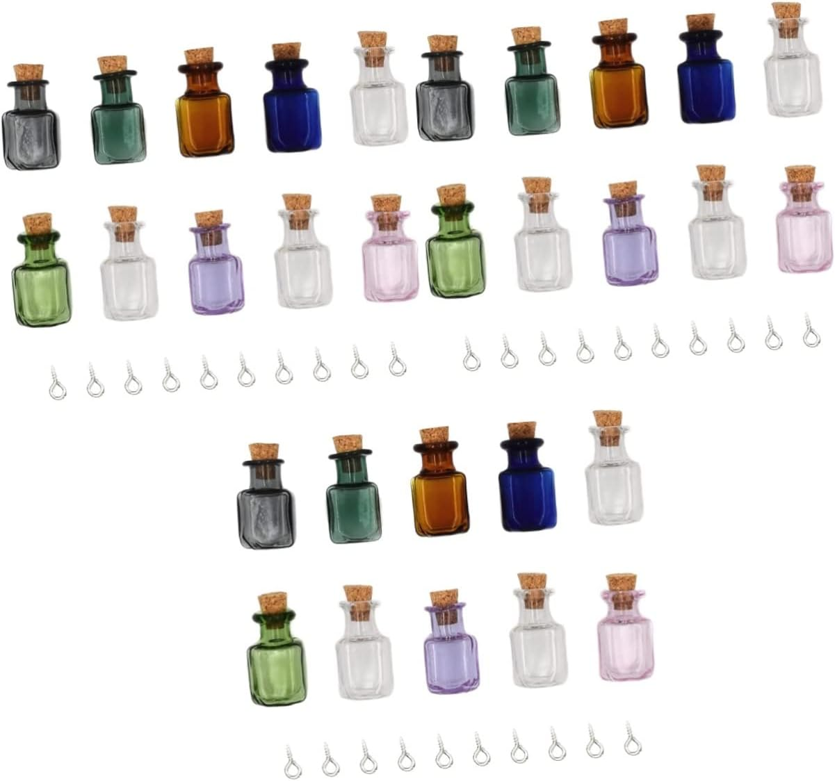 STOBAZA 3Sets Mini Glass Bottle with Lid Creative Glass Jars for Decor Storage Diy Present with Cork Stopper 10Pcs*3 image number 2