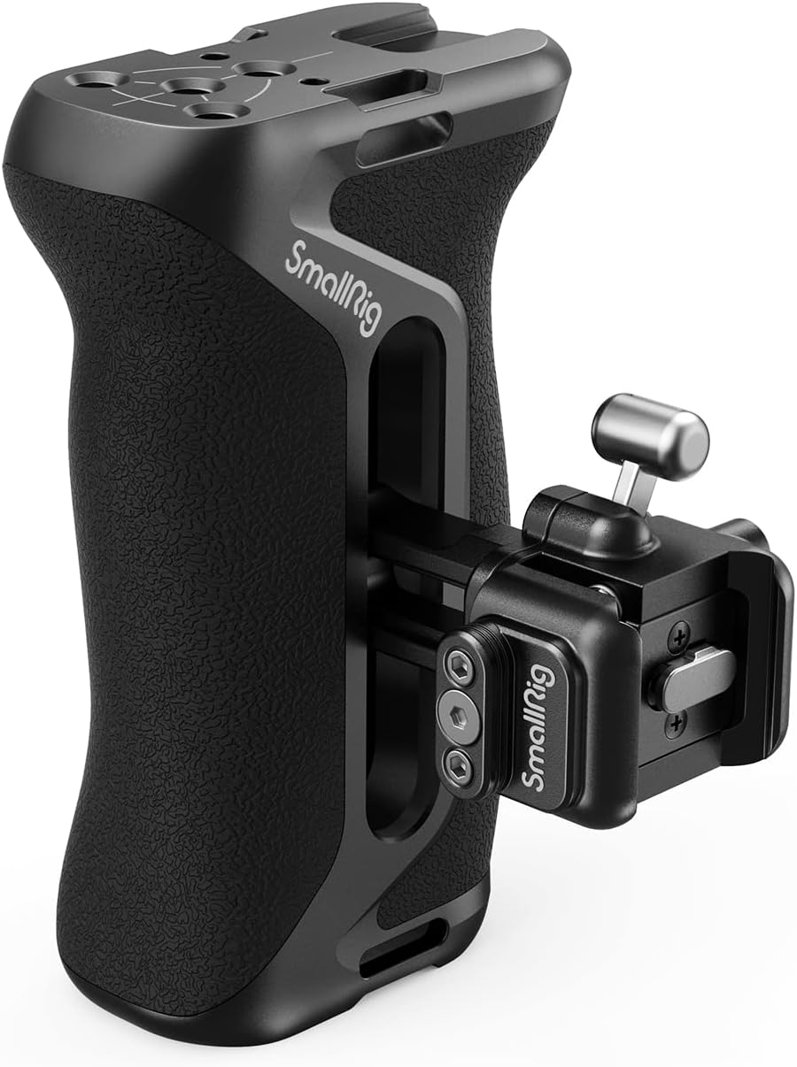 Smallrig Snap-On NATO Side Handle, Quick Lock Design, Up/Down Adjustable, Built-In Cold Shoe Mount, 1/4''-20 Thread Hole, Wrist Strap Hole - 4017 image number 4