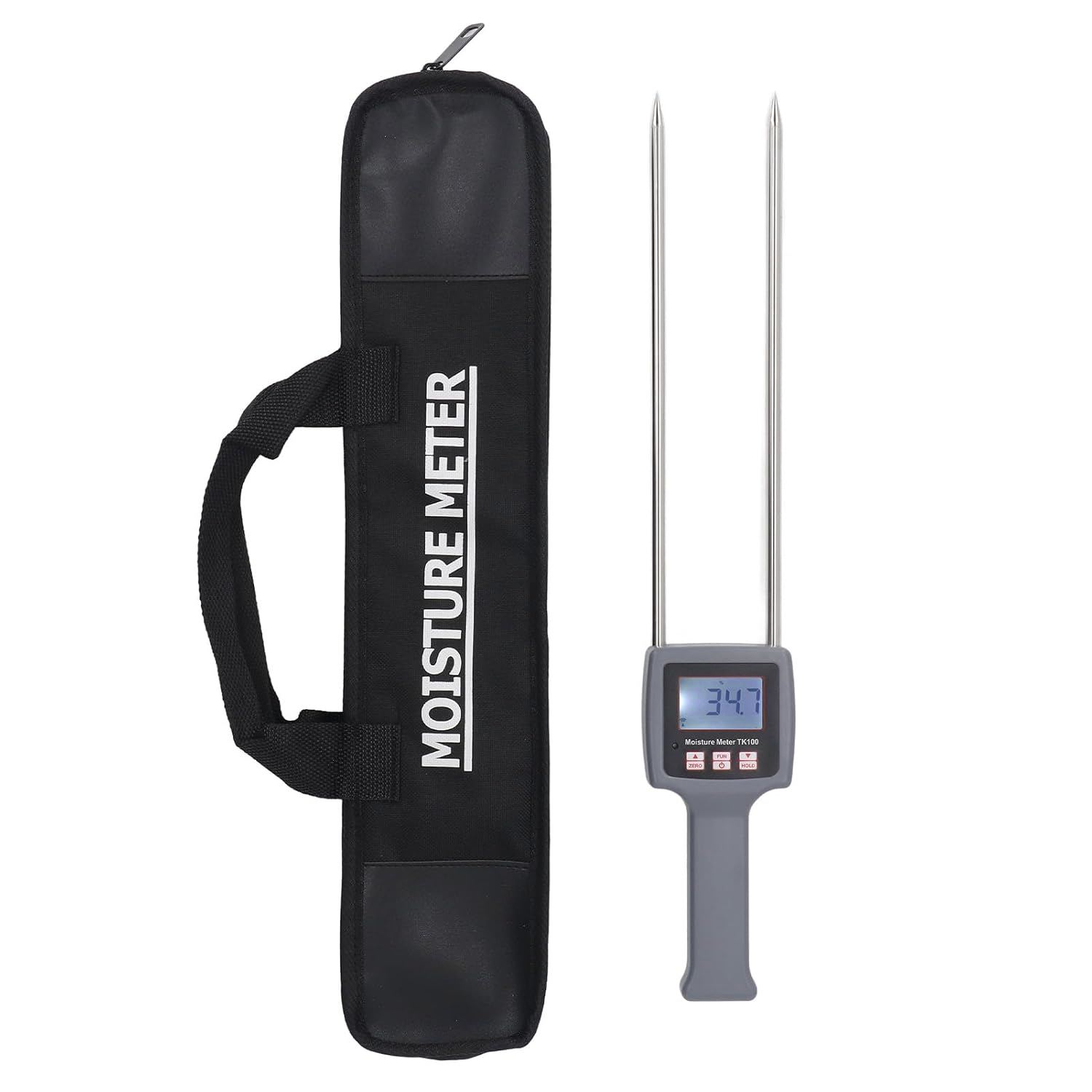 Wood Probe Tester, High Accuracy Portable Digital Wood Humidity Meter, Humidity Detectors for Home Drywall Plants Grain Cereal Straw Forage Grass Bran Alfalfa Leymus image number 5