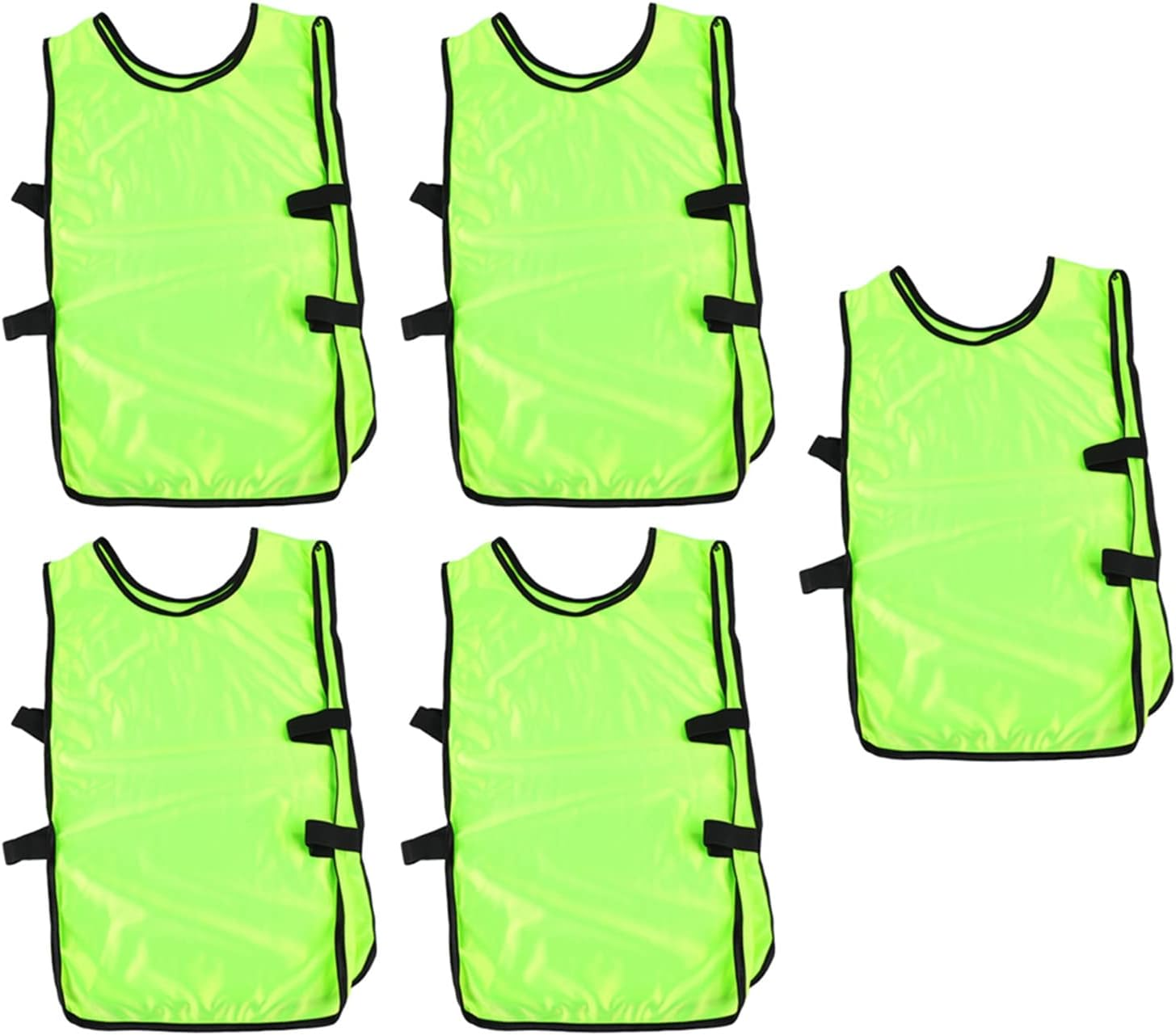 Kids Training Tank Top, 5 Pieces Breathable Sports Practice Bibs for Outdoor Activities (Fluorescent Green) image number 1