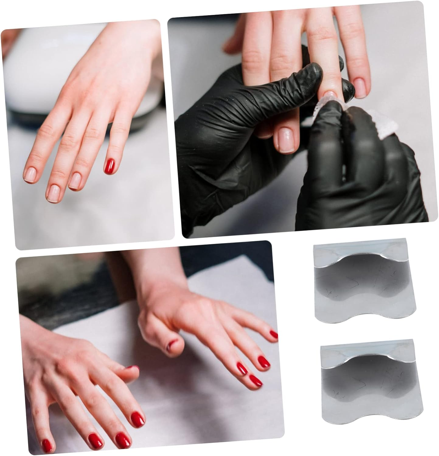 OFFIGAM 2Pcs Professional Nail Art Tools Square Stainless Steel Nail Templates Manicure Templates Art Plate Module for Women