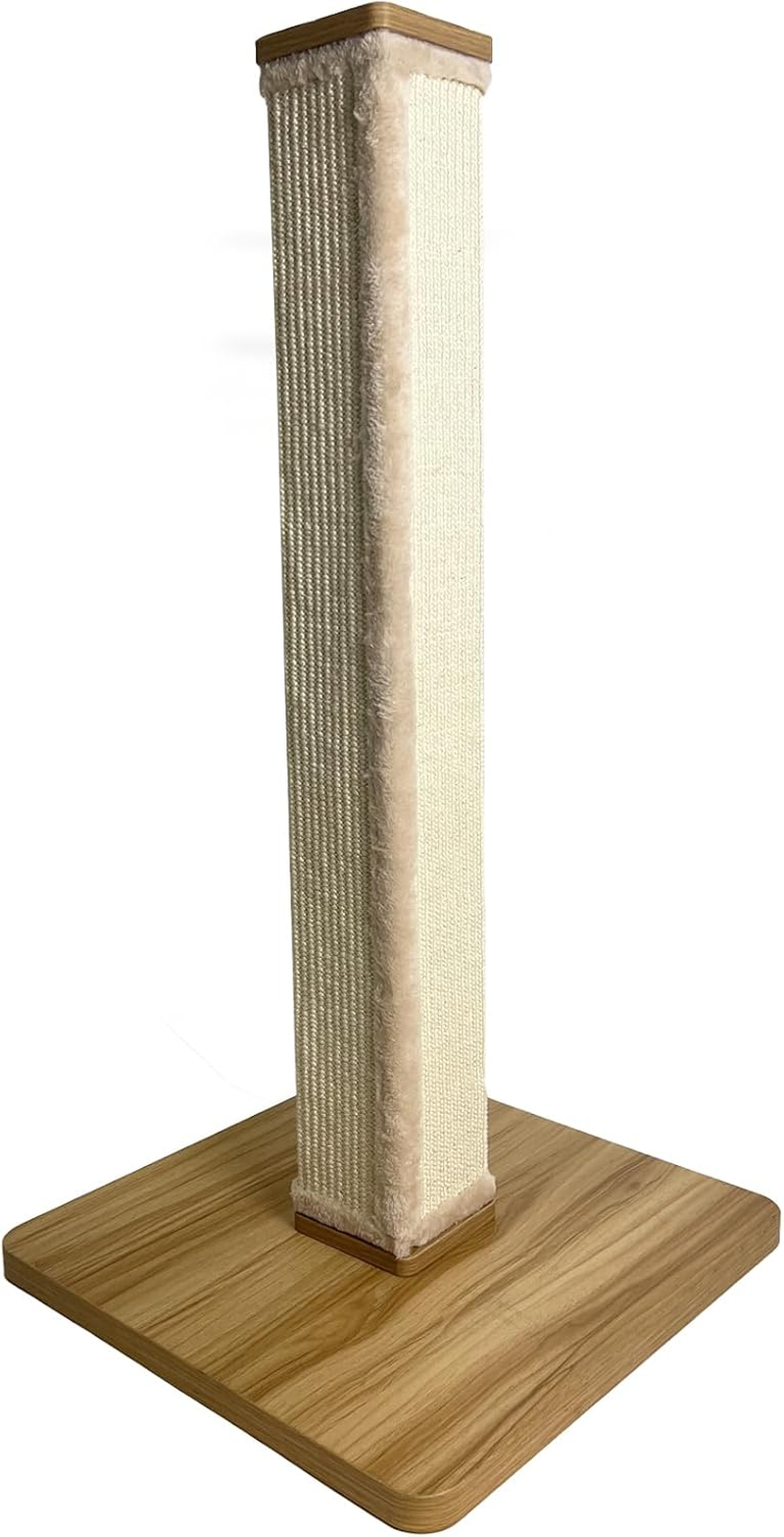 Cattitude Cat Scratch Post Clawfully Fun, 90Cm Height, Wood - Cat Kitten Scratcher Play Tower, Sisal Wrapping
