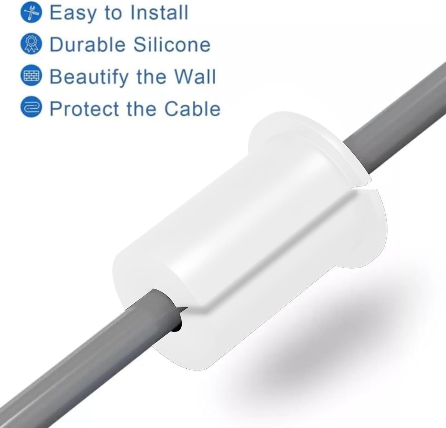 10Pcs Cable Routing Kit, Silicone Wall Grommets for Cable Management & Antenna Protection, Waterproof & Dustproof Feed-Through Bushings (38X26Mm) image number 3