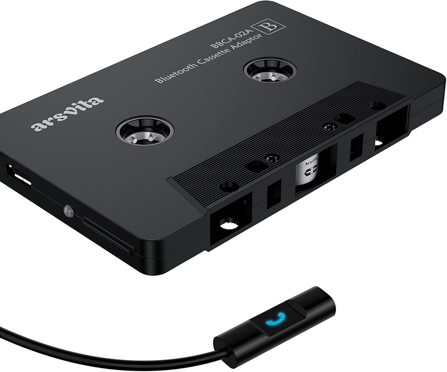 Arsvita Bluetooth 5.0 Cassette to Aux Adapter for Car, Tape Audio Adapter, Hands-Free Call, Charcoal Black image number 6