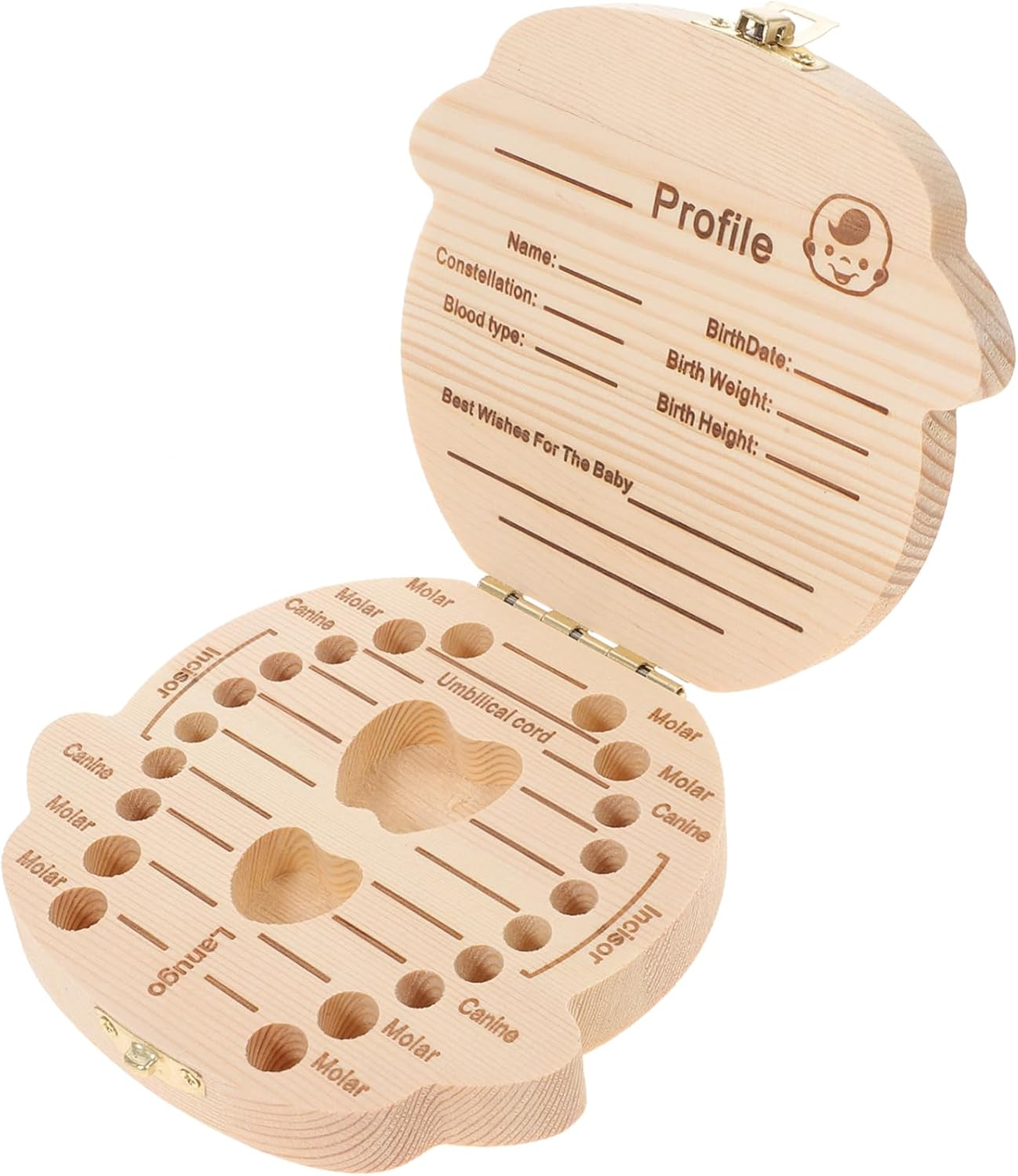 Luxshiny Wooden Baby Tooth Box Colorful Cartoon Boys Keepsake Case Baby First Tooth Organizer for Newborns image number 4