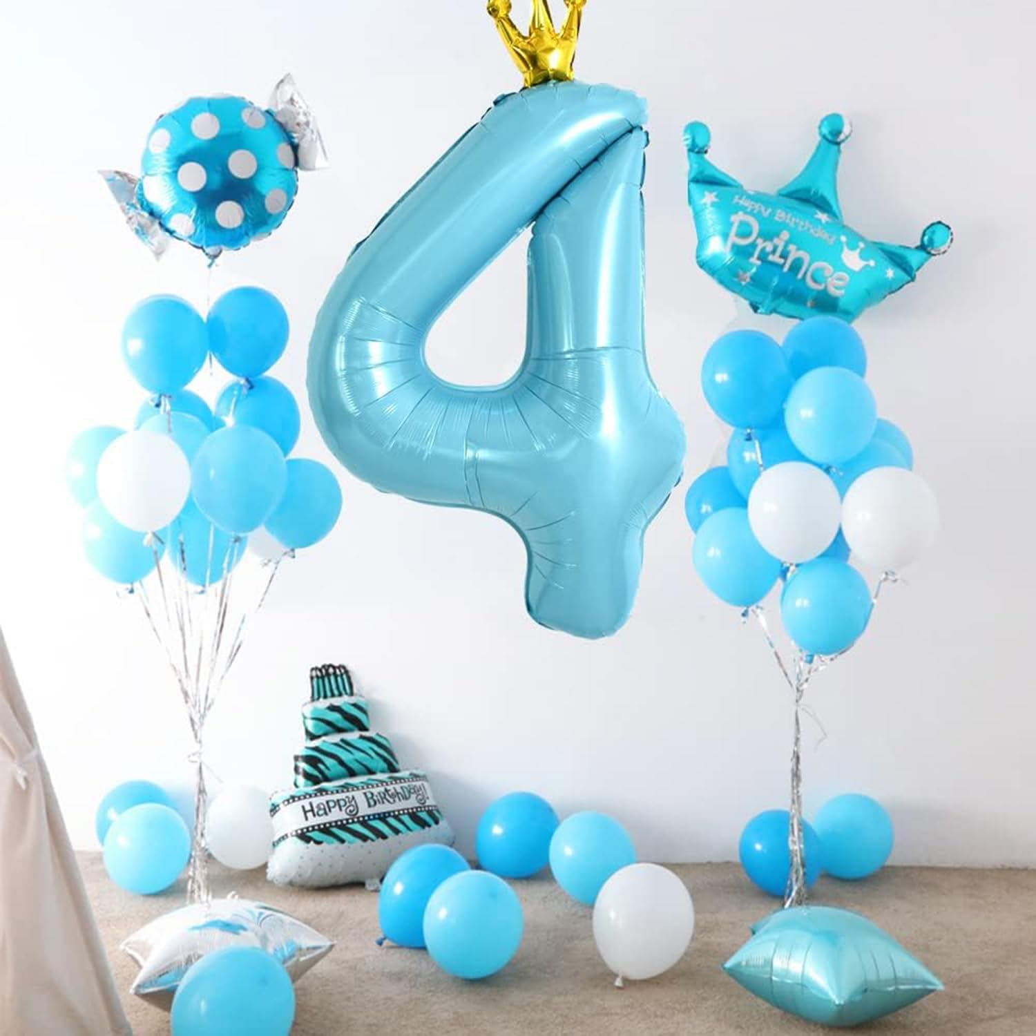 40 Inch Blue Large Numbers Balloon 1-5 Birthday Party Decorations, Foil Mylar Big Number Balloon Digital 1 for Birthday Party Wedding Bridal Photo Shoot image number 5