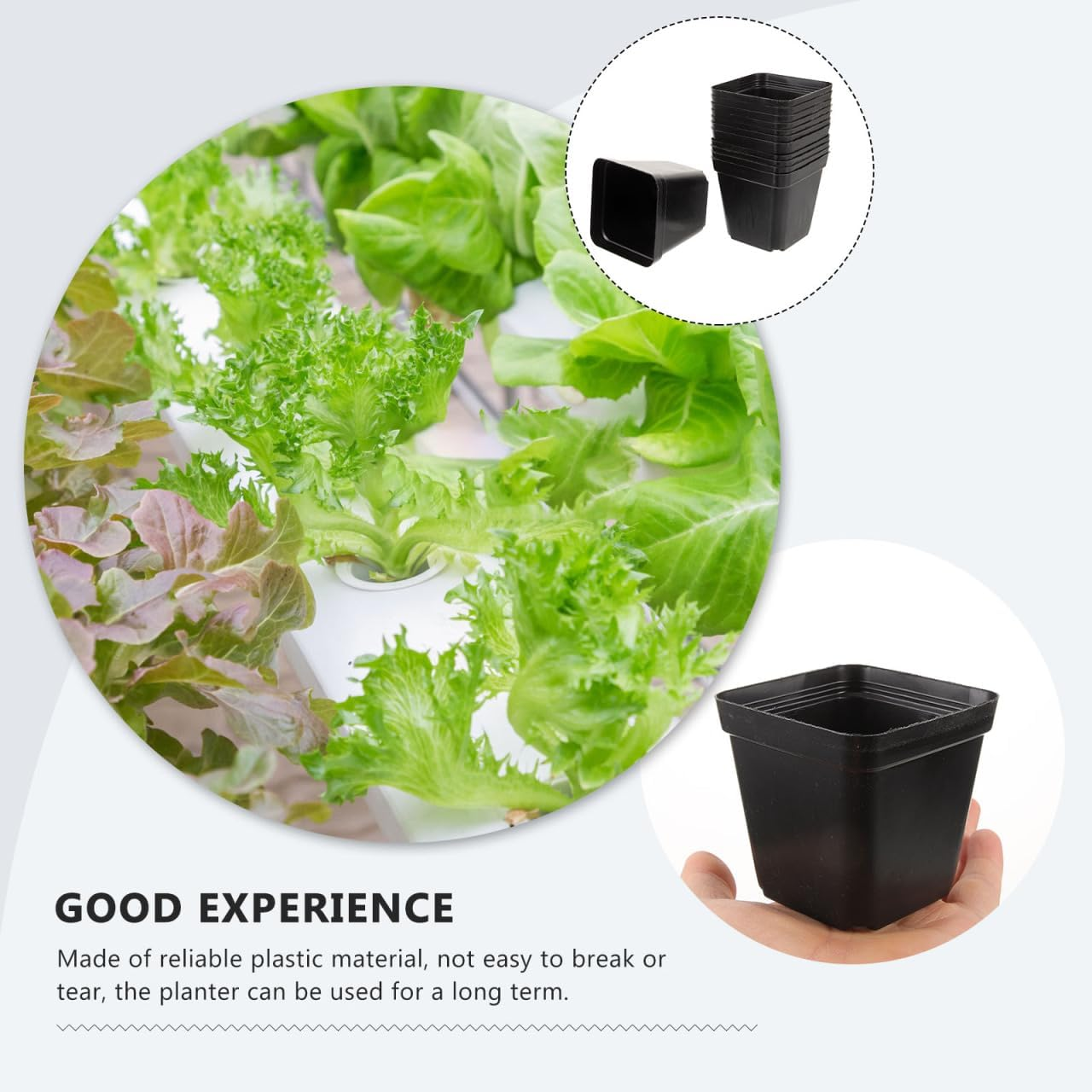 Balacoo 120 Pcs Square Seedling Nursery Pots, Plastic Flower Pots with Drainage Hole, 2.75 Inch Lightweight Garden Seedling Nursery Planters for Succulent, Flower, Herb, Hydroponic Plants (Black)