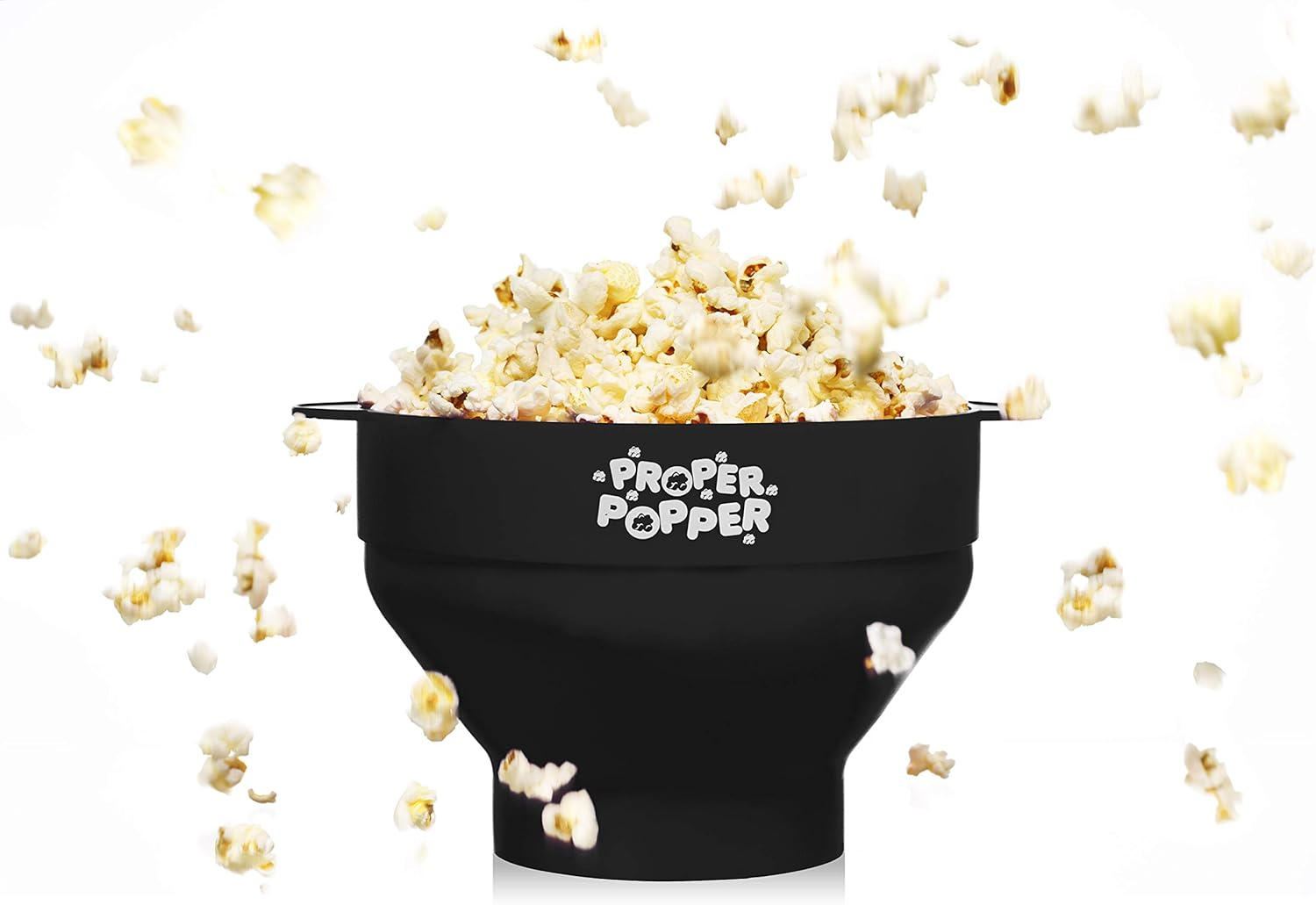 The Original Proper Popper Microwave Popcorn Popper, Silicone Popcorn Maker, Collapsible Bowl BPA Free & Dishwasher Safe - (Black) - Green image number 2