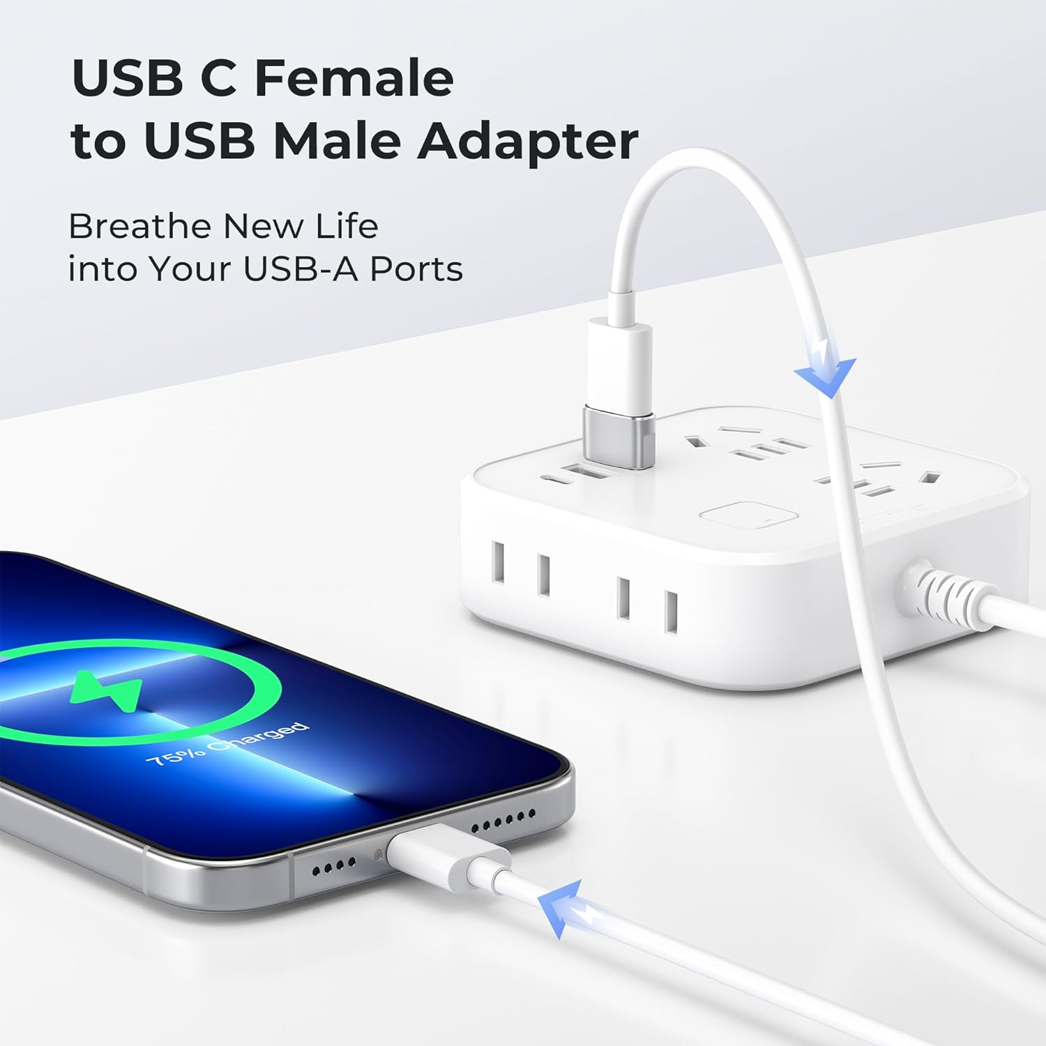 Basesailor USB to USB C Adapter 3Pack,Type C Female a Male Charger Converter for Iphone 16,Apple Watch Ultra Iwatch 8 7,Samsung Galaxy Note S23 S24,Beats Flex,Macbook Pro,Imac,Pc,Laptop,Computer image number 7