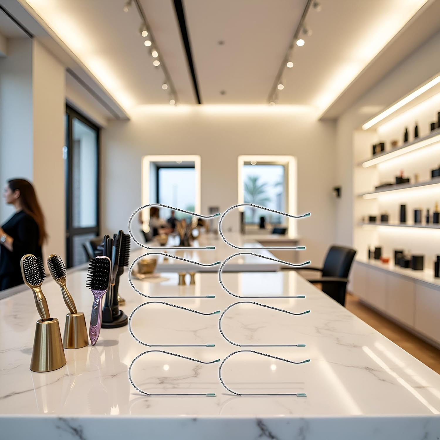 8 Pcs Hot Curler Clips Replacement Kit, Hot Roller Replacement, Hot Roller Clips Rollers Securing Pins Fits 2 Inch Hot Rollers, Styling Tools image number 4