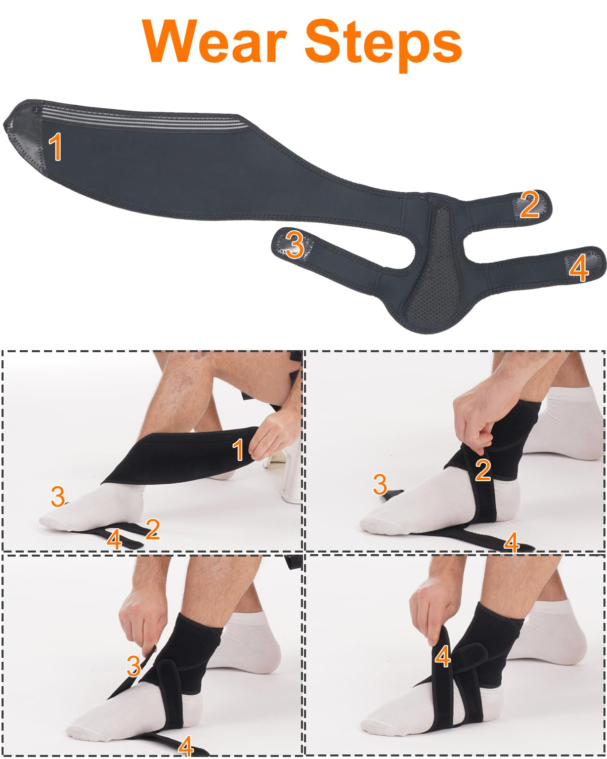 AFO Foot Drop Brace, Improve Walking Gait, Effective Relieve Pain, Adjustable Foot Orthosis Brace Support for Sleep, Plantar Fasciitis, Drop Foot Braces for Walking with Shoes (Left) image number 4