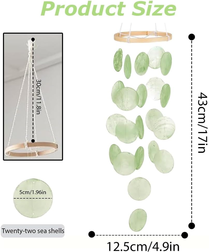 Shell Wind Chimes, Boho Decoration Dream Catcher, Ocean Theme Wind Chimes, Sunroom Hanging Ornaments,Creativity Garden Hanging Decoration, for Patio, Lawn, Yard image number 6