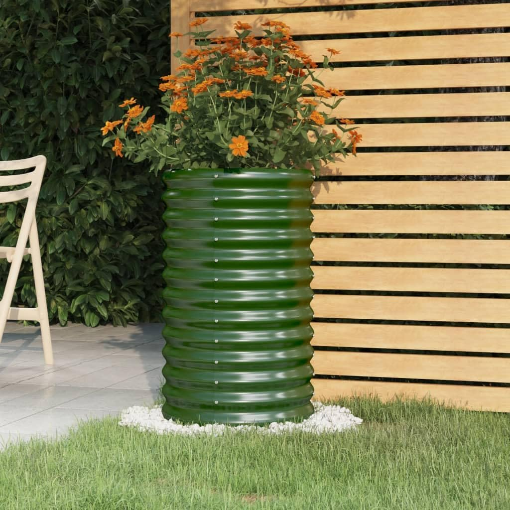 Round Shape Garden Planter Powder-Coated Steel 80X80X68 Cm Silver image number 6