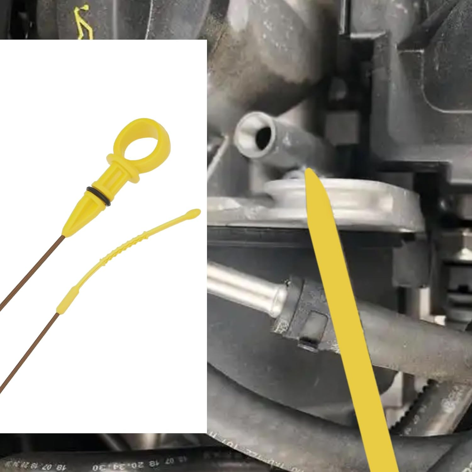 Be in Your Mind 1Pc Engine Oil Fluid Level Dipstick Replacement Part 1880960 9M5Q6750DC Compatible with Ford C-Max, Mondeo, S-Max 2.0 image number 5