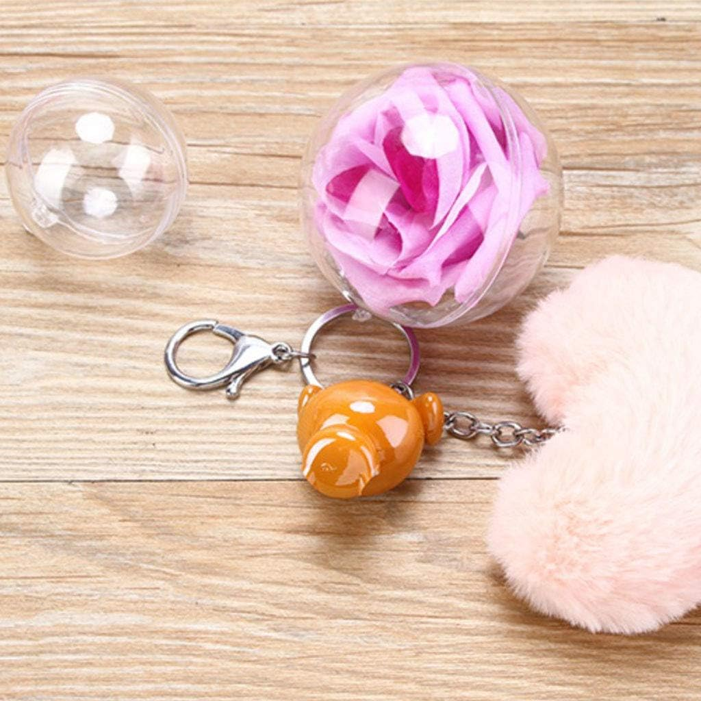 Clear Ball Ornaments Plastic Fillable Key Chain Decor DIY Bath Bomb Mold image number 4