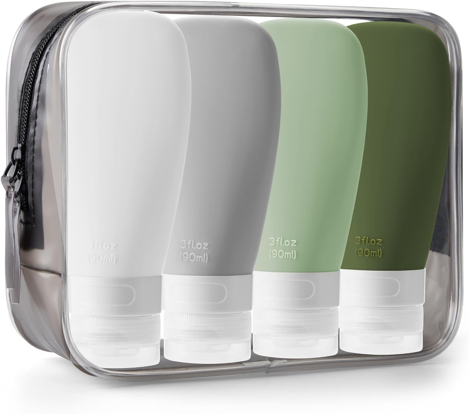 INSFIT Portable Travel Bottles, TSA Approved Travel Size Bottles Leak Proof Travel Containers for Toiletries, BPA Free Refillable Travel Accessories for Shampoo Body Wash Liquids 4 Pack, Purple 2Oz, 2