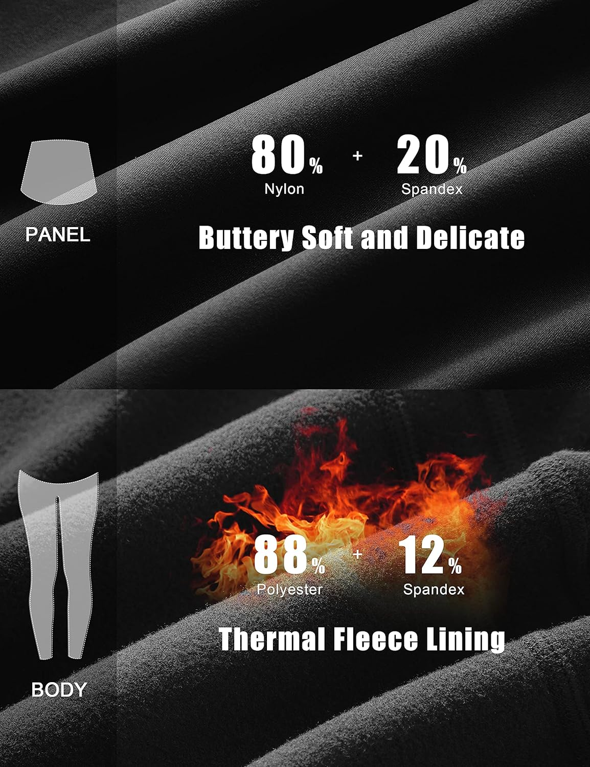 POSHDIVAH Women'S Maternity Fleece Lined Leggings over the Belly Pregnancy Winter Warm Yoga Workout Active Pants with Pockets image number 2