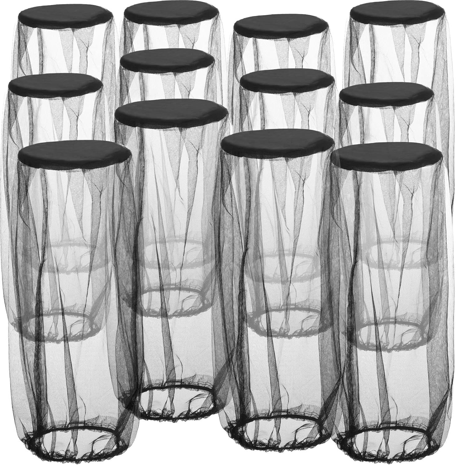 12 Pcs Mosquito Head Net Mesh Bug Face Netting Wearable Mesh Face Screen Shield for Outdoor Bugs Insect Midges Hiking Camping Walking image number 3