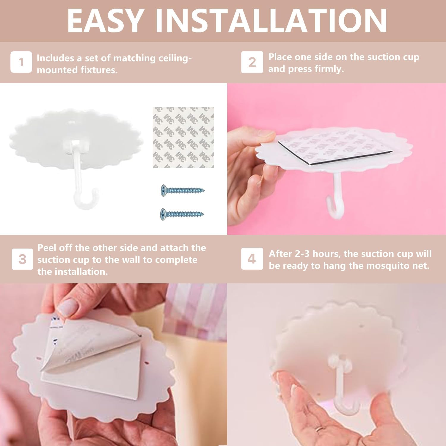 Double Layer Bed Canopy, Elegant Princess round Dome Canopies Netting Large Mesh Bed Curtain Drapes for Kids Adults Children Dreamy Lace Mosquito Nets Bedroom Decoration Castle Play Tent Reading Nook image number 3