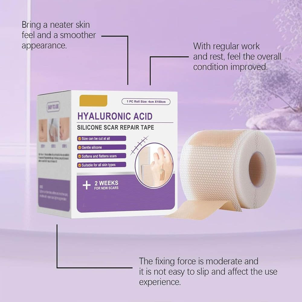 2Pcs Hyaluronic Acid Nano Repair Tape,Silicone Tape for Face Wrinkles,Reusable Sheets,For All Skin Types image number 3