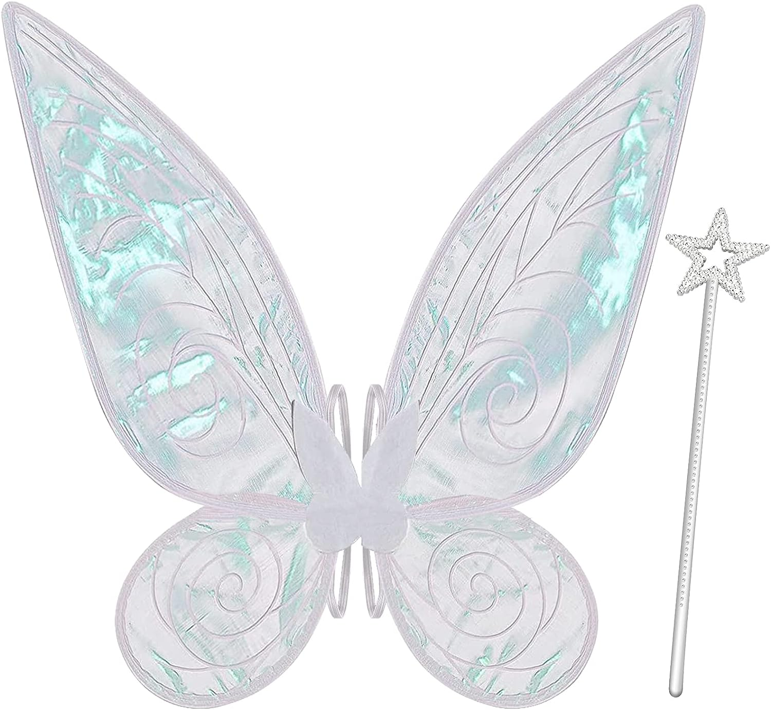 Poptrend Fairy Wings for Adults, Butterfly Wings for Girls Fairy Party Halloween Sparkle Angel Wings Dress up Favor image number 3