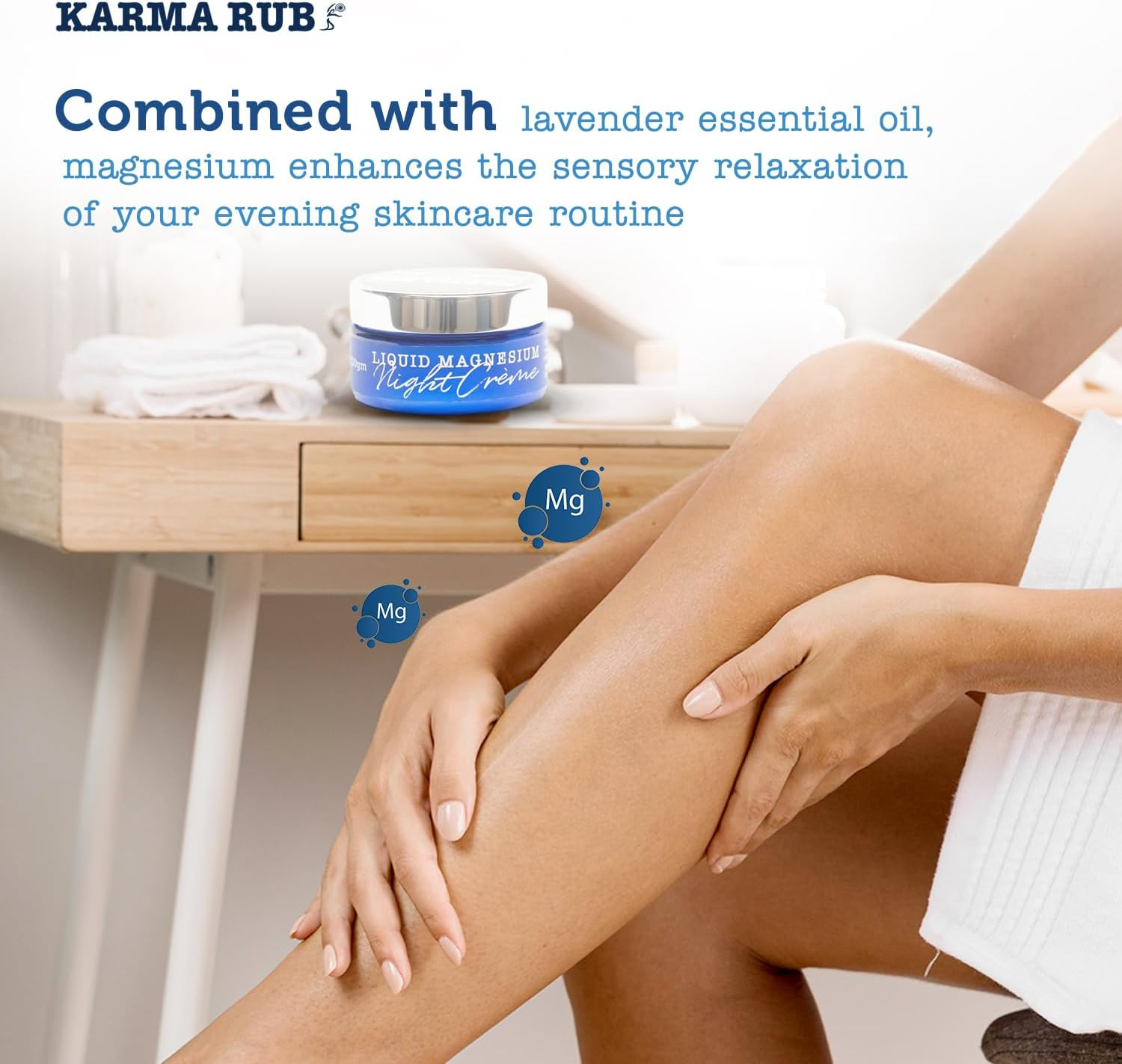 Karma Rub Magnesium Night Cr&egrave;me, 100 Gm - Hydrates Skin and Supports Evening Relaxation as Part of a Nightly Routine image number 3