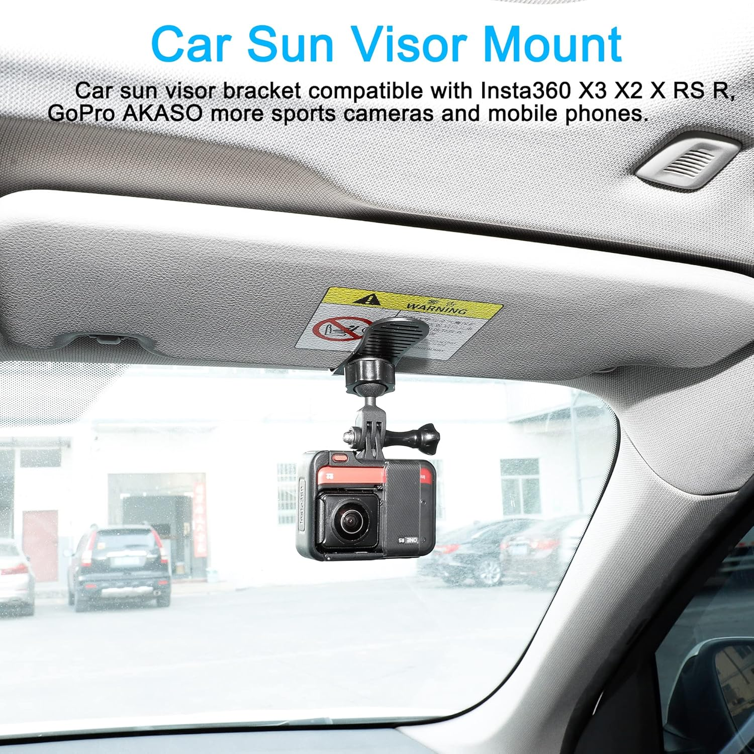 Pellking Action Camera Sun Visor Mount Car Vlog/Video Holder for Iphone Samsung Cell Phone Gopro Insta360 AKASO DJI Osmo Action Camera and Accessories image number 4