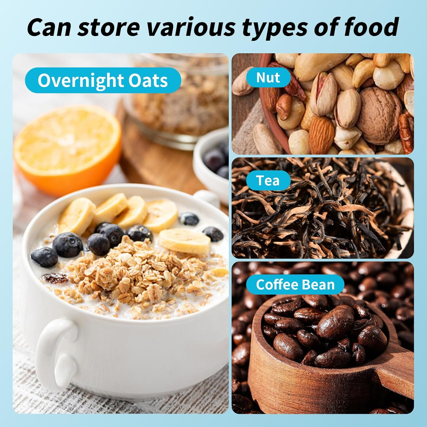 16 Oz/480Ml Glass Jars with Lids, 4 Pack Overnight Oats Container Jar, Small Glass Container for Overnight Oats, Canisters Set for Snacks, Cereal, Fruit, Salad, Sugar, Tea image number 5