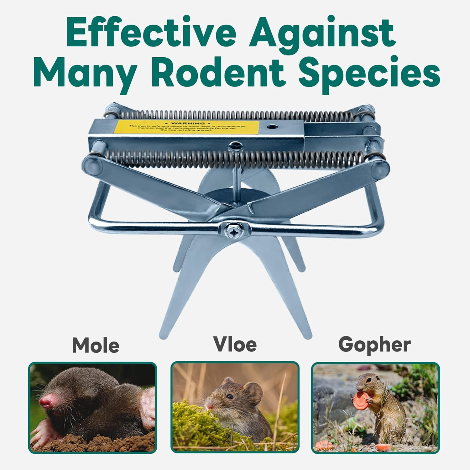 2 Pack Mole Traps,Galvanized Steel Scissor Trap,Reusable Mole Trap Killer,Easy Set Mole Eliminator Trap for Lawns image number 3