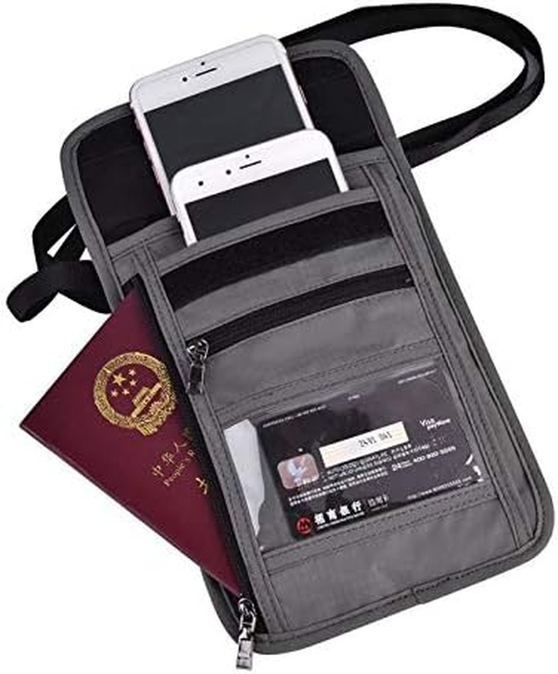 COMPANY LILI Gray Multi-Function Waterproof Nylon Outdoor Bag Single Shoulder Messenger Passport Pocket Wallet ID Holder Pouch for Travelling New image number 1