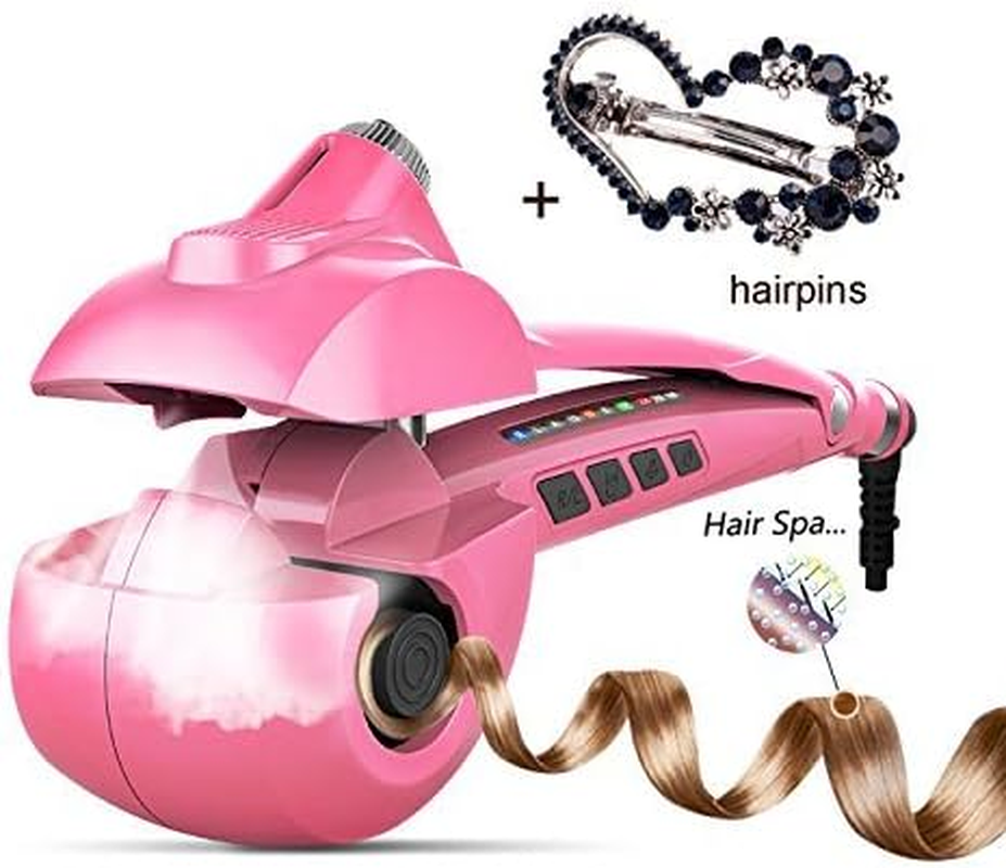 Automatic Hair Steam Curler Ceramic Curling Iron Bar Salon Professional Car Rotating Styling Steamer Spray Curl Spiral Machine Tool with LED Digital Display image number 1