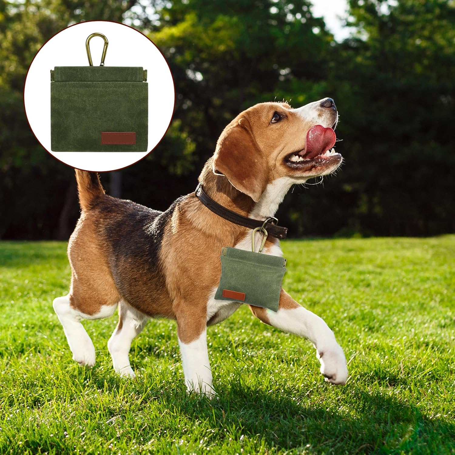 CUBETA 2 Pack Dog Treat Bags, Pocket Sized Pet Training Pouch, Hand Free Dog Walking Bag, Dog Treat Pouch with Carabiner, Auto Closing Pet Feed Reward Pocket for Puppy Travel or Outdoor Use image number 5