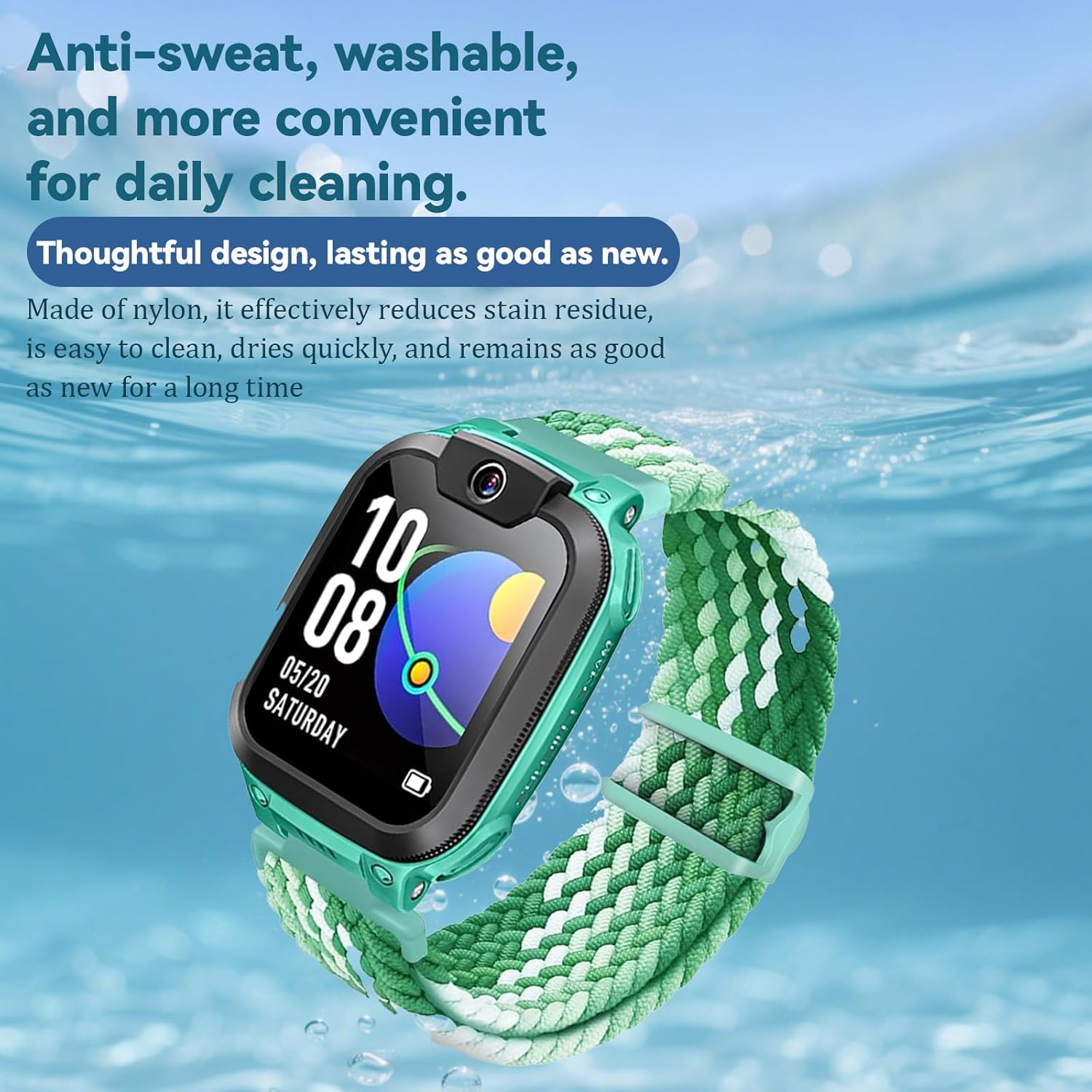 Azureray Children'S Bracelet Compatible with Watch Phone Z7/Z6/Z1, Nylon Braided Bracelets for Imoo Smartwatch Children Z1/Z6/Z7 Replacement Bands for Girls Boys image number 5