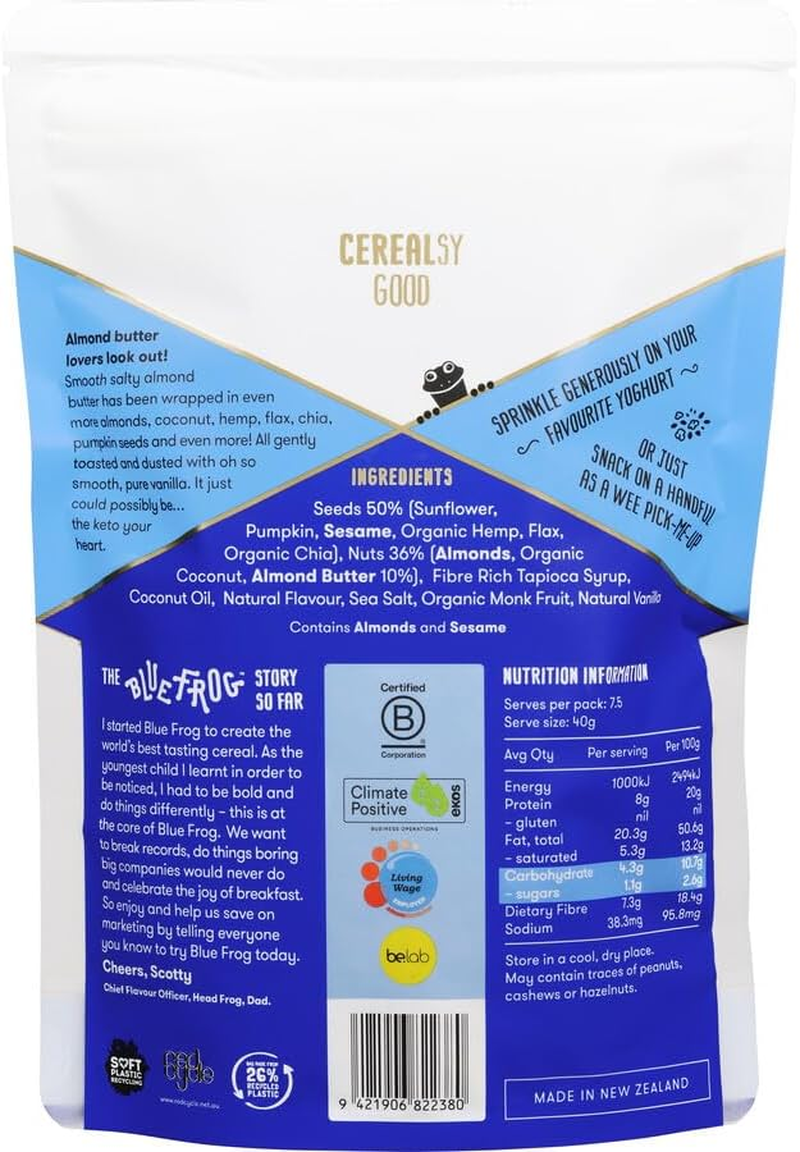 Blue Frog Breakfast - Keto Almond Butter and Vanilla Bean, 300G