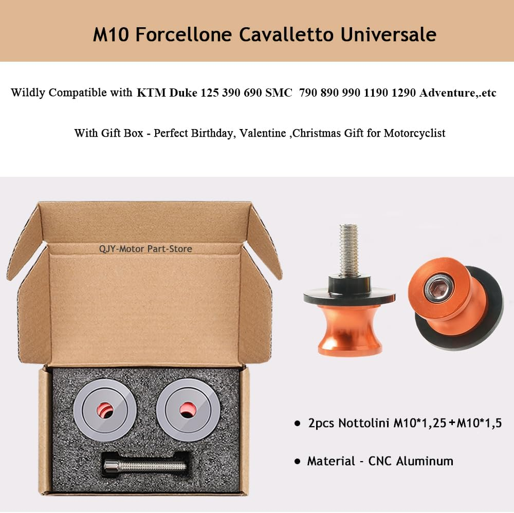 Duke Repair Stand Racing Adapter M10 10 Mm Bobbins Stand Holder for Duke 125 200 250 390 690 790 890 R 990690 Duke R /690 LC4 Supermoto LC4 Enduro /690 SMC (Orange) image number 4