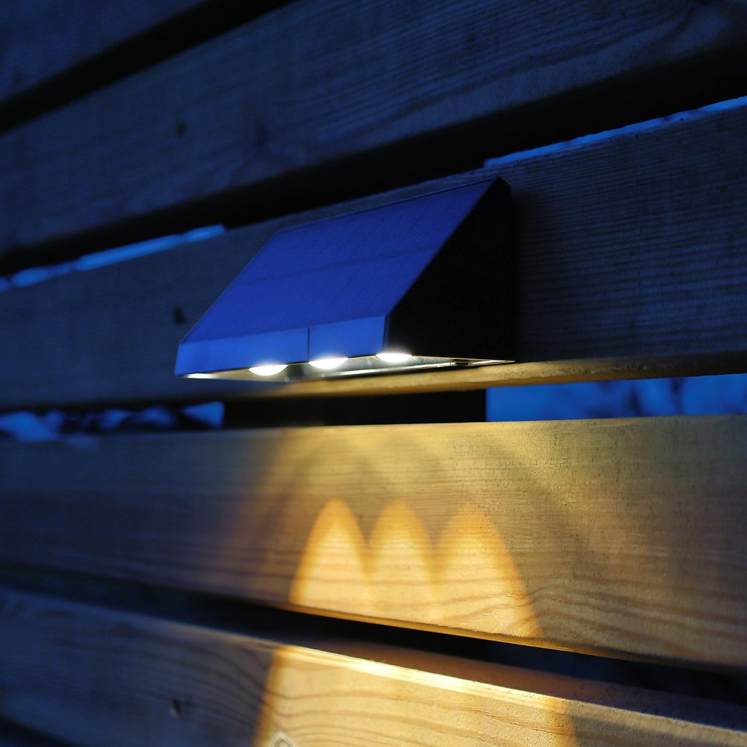 Auraglow Solar Wall & Fence Downlights with Triple LED, IP54 Waterproof Outdoor Garden Lights - Pack of 2 (2 Pack) image number 6