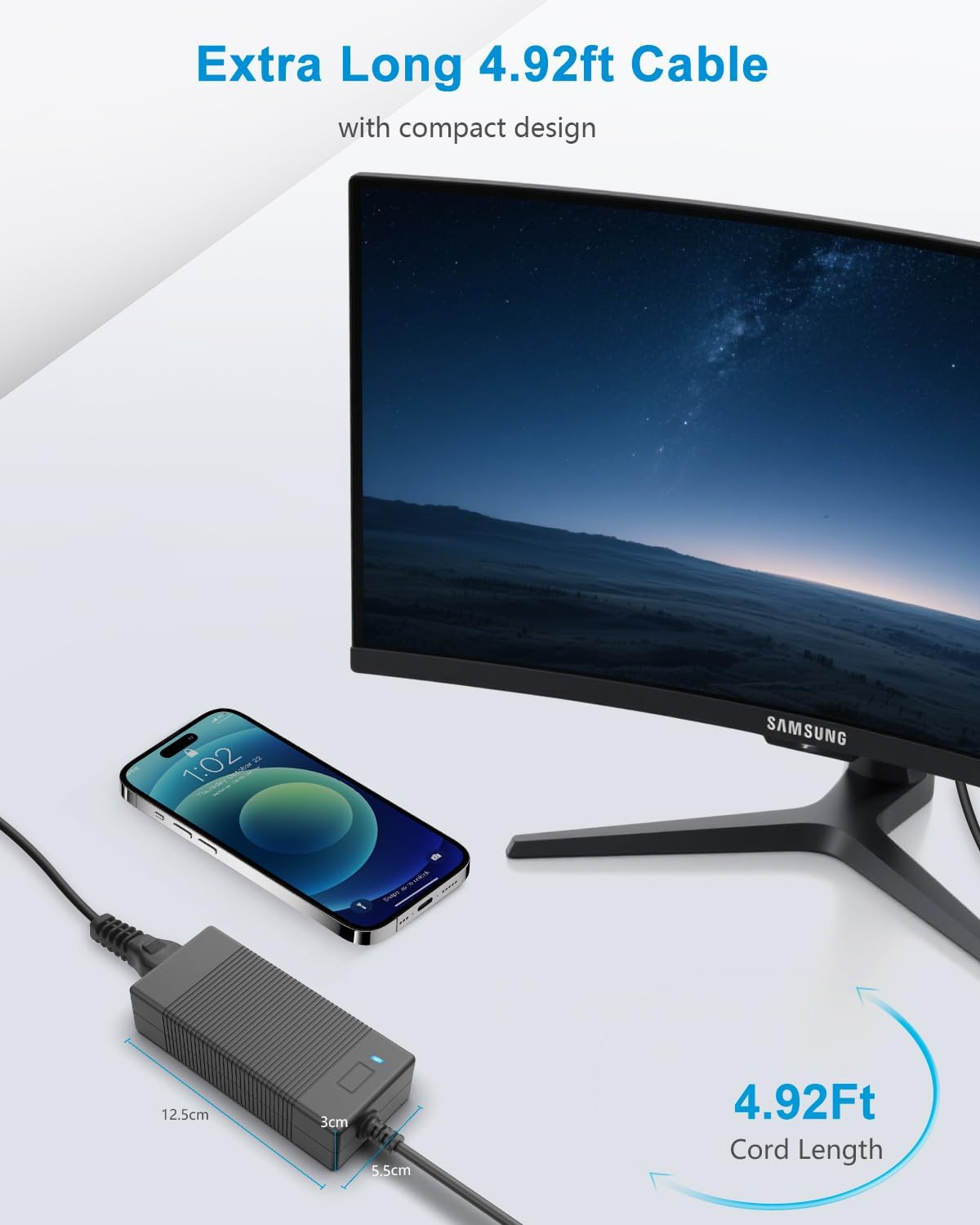 ALITOVE 14V 4A Power Supply Adapter DC 14V Power Cord for for Samsung Monitor 15" 17" 18" 19" 20" 22" 23" 24" 27" 32" LED LCD TFT Monitor TV Power Supply Cord with 6.5 X 4.4Mm image number 6